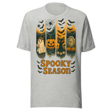 Ghost Pumpkin Black Cat Spooky Season - Unisex Halloween T-Shirt - Athletic Gray