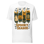 Ghost Pumpkin Black Cat Spooky Season - Unisex Halloween T-Shirt - White