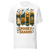 Ghost Pumpkin Black Cat Spooky Season - Unisex Halloween T-Shirt - White