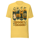 Ghost Pumpkin Black Cat Spooky Season - Unisex Halloween T-Shirt - Yellow