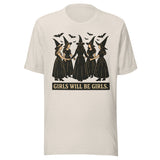 Girls Will Be Girls Witchy - Unisex Halloween T-Shirt - Dust White
