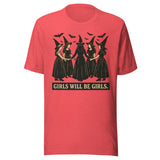 Girls Will Be Girls Witchy - Unisex Halloween T-Shirt - Red