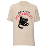 Give Em The Ol Razzle Dazzle Cat - Unisex T-Shirt - Soft Cream