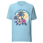 Good Times And Tan Lines Vintage Palm - Unisex T-Shirt - Ocean Blue