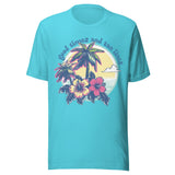 Good Times And Tan Lines Vintage Palm - Unisex T-Shirt - Turquoise Blue