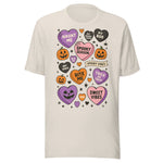 Halloween Candy Hearts - Unisex Halloween T-Shirt - Dust White