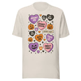 Halloween Candy Hearts - Unisex Halloween T-Shirt - Dust White