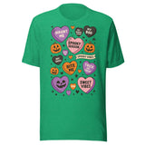 Halloween Candy Hearts - Unisex Halloween T-Shirt - Kelly Green