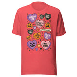 Halloween Candy Hearts - Unisex Halloween T-Shirt - Red