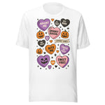 Halloween Candy Hearts - Unisex Halloween T-Shirt - White
