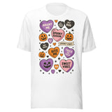 Halloween Candy Hearts - Unisex Halloween T-Shirt - White