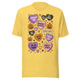 Halloween Candy Hearts - Unisex Halloween T-Shirt - Yellow