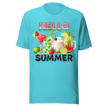 Hello Summer Cocktail - Unisex T-Shirt - Turquoise Blue