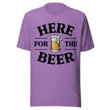 Here For The Beer - Unisex T-Shirt - Heather Team Purple