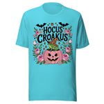 Hocus Croakus - Unisex Halloween T-Shirt - Turquoise Blue