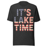 It's Lake Time Patriotic - Unisex T-Shirt - Dark Gray