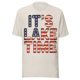 It's Lake Time Patriotic - Unisex T-Shirt - Dust White