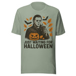Just Waiting For Halloween Movie Villain - Unisex T-Shirt - Sage Green