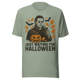 Just Waiting For Halloween Movie Villain - Unisex T-Shirt - Sage Green