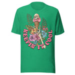 Keepin' It Cool Beach Skeleton - Unisex T-Shirt - Kelly Green