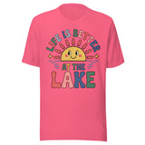 Life Is Better At The Lake Colorful - Unisex T-Shirt - Charity Pink