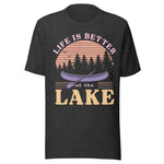Life Is Better At The Lake Retro - Unisex T-Shirt - Dark Gray