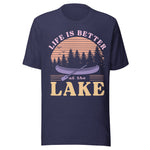 Life Is Better At The Lake Retro - Unisex T-Shirt - Navy Blue