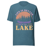 Life Is Better At The Lake Retro - Unisex T-Shirt - Teal Blue