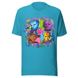 Neon Horror Movie Villains - Unisex Halloween T-Shirt - Aqua Blue