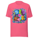 Neon Horror Movie Villains - Unisex Halloween T-Shirt - Charity Pink