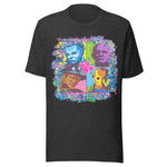 Neon Horror Movie Villains - Unisex Halloween T-Shirt - Dark Gray