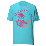 Retro Island Escape - Unisex T-Shirt - Turquoise Blue