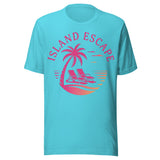 Retro Island Escape - Unisex T-Shirt - Turquoise Blue