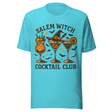 Salem Witch Cocktail Club - Unisex Halloween T-Shirt - Turquoise Blue