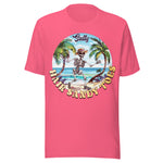 Salty Hair Sandy Toes Beach Skeleton - Unisex T-Shirt - Charity Pink
