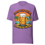 Sippin' Cold Brews Soakin' Up The Sun - Unisex T-Shirt - Heather Team Purple