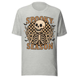 Skeleton Spooky Season - Unisex Halloween T-Shirt - Athletic Gray