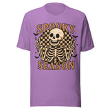 Skeleton Spooky Season - Unisex Halloween T-Shirt - Heather Team Purple