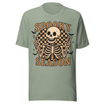 Skeleton Spooky Season - Unisex Halloween T-Shirt - Sage Green