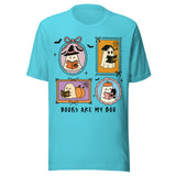 Spooky Books Are My Boo - Unisex Halloween T-Shirt - Turquoise Blue