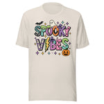 Spooky Vibes Colorful - Unisex Halloween T-Shirt - Dust White