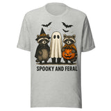 Spooky and Feral - Unisex Halloween T-Shirt - Athletic Gray