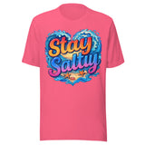 Stay Salty Beach Wave - Unisex T-Shirt - Charity Pink