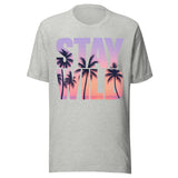 Stay Wild Palm Tree Beach - Unisex T-Shirt - Athletic Gray
