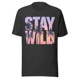 Stay Wild Palm Tree Beach - Unisex T-Shirt - Dark Gray