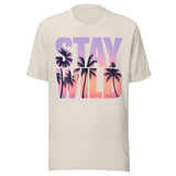 Stay Wild Palm Tree Beach - Unisex T-Shirt - Dust White