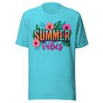 Summer Vibes Beach Floral - Unisex T-Shirt - Turquoise Blue