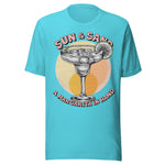 Sun & Sand A Margarita In Hand - Unisex T-Shirt - Turquoise Blue