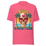 Sunshine And Good Vibes Beach Skeleton - Unisex T-Shirt - Charity Pink
