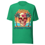 Sunshine And Good Vibes Beach Skeleton - Unisex T-Shirt - Kelly Green